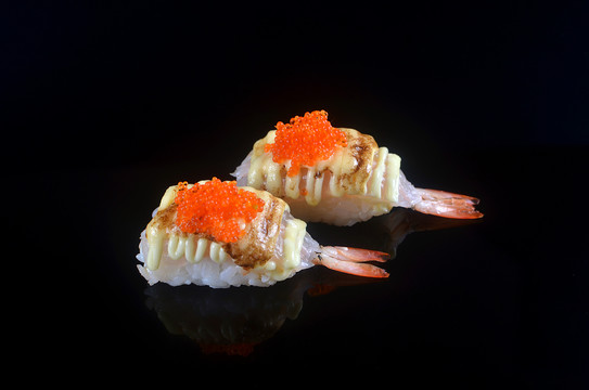 芝士玻璃虾寿司