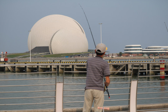 珠海情侣路珠海日月贝钓鱼和风光