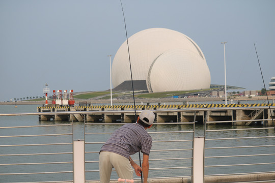 珠海情侣路珠海日月贝钓鱼和风光