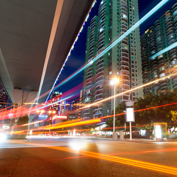 上海浦东陆家嘴城市夜景