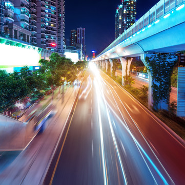 上海浦东陆家嘴城市夜景