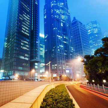 上海浦东陆家嘴城市夜景