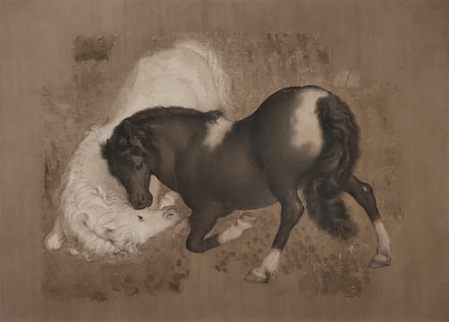 郎世寧清代郎世寧駿馬國(guó)畫(huà)