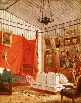 德拉克洛瓦莫内伯爵的公寓内部油画