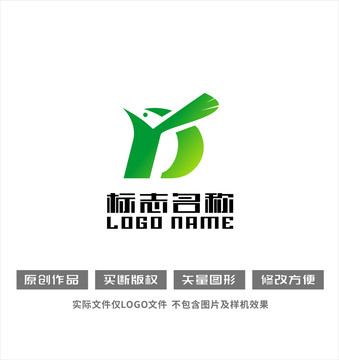 YD字母DY标志飞鸟logo