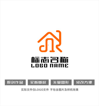 nyR字母标志房子logo