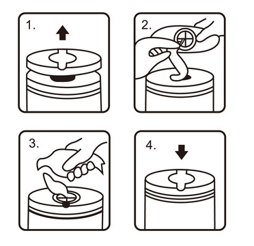 桶装湿巾使用图示3