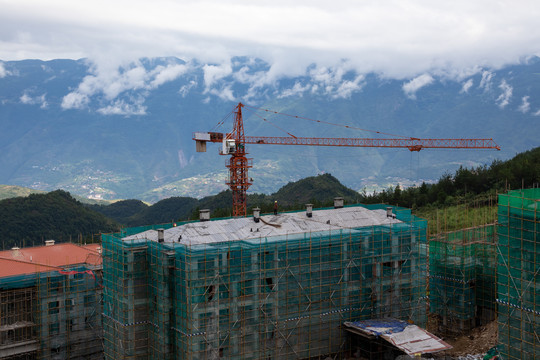 重庆巫山摩天岭度假房建筑工地