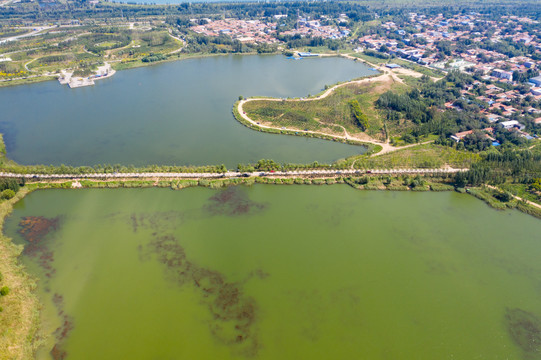 航拍济南龙湖湿地94