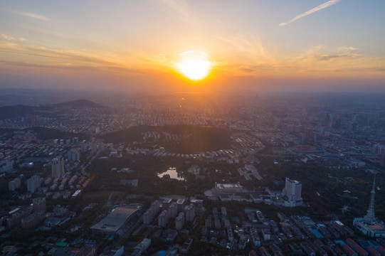 千佛山航拍济南城市风光06