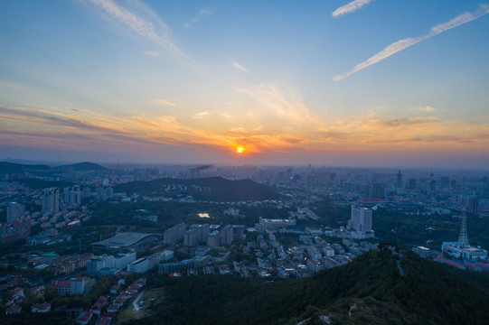 千佛山航拍济南城市风光10