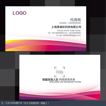 IT名片藍(lán)色名片科技名片