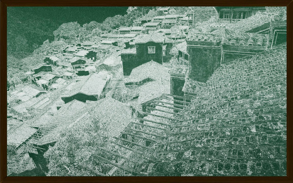 山村粉筆畫