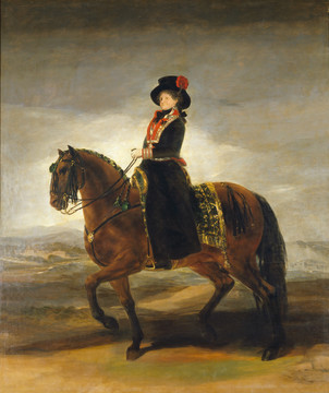 弗朗西斯科·戈雅骑马的贵族夫人油画