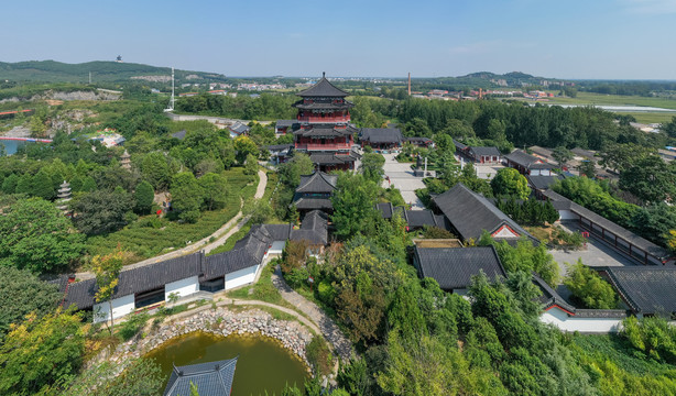 航拍永城夫子山景区