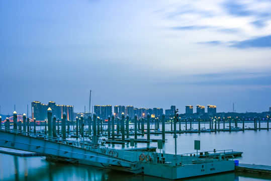 厦门五缘湾游艇码头夜景