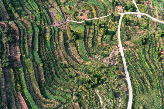 山东枣庄山亭区山乡梯田