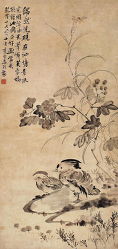 李鱓芙蓉鸳鸯图