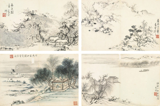 李鱓山水冊