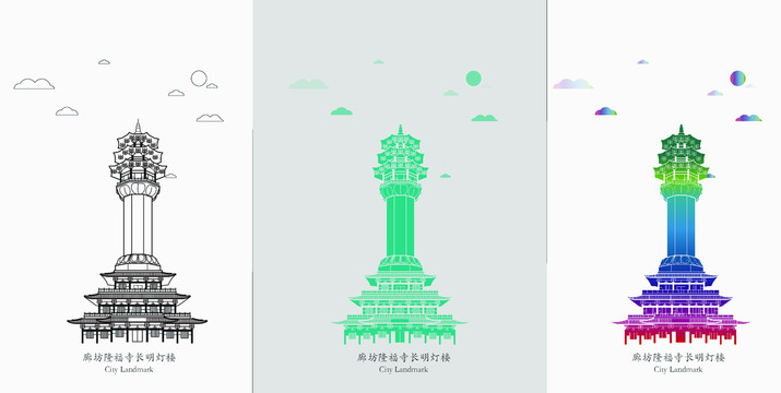 廊坊隆福寺長(zhǎng)明燈樓