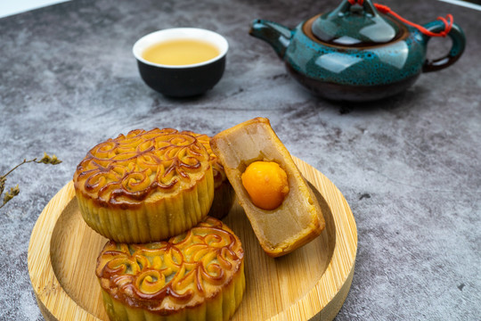 八月十五中秋节月饼特写