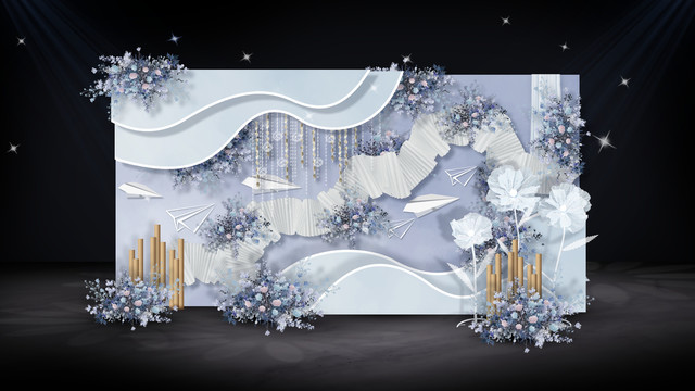 淺藍(lán)色婚禮迎賓區(qū)