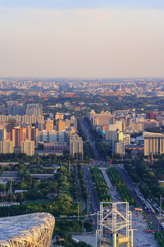 俯瞰北京中軸線城市建筑群