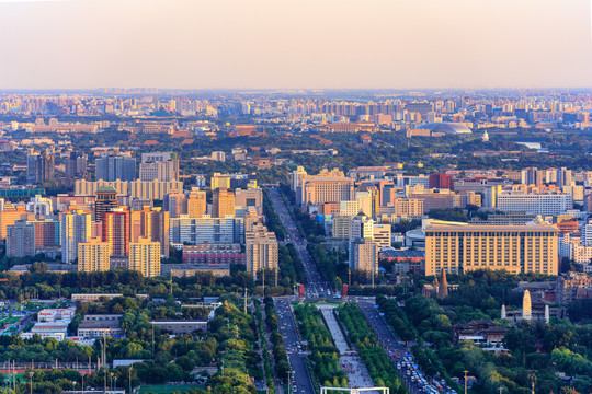 俯瞰北京中軸線城市建筑群