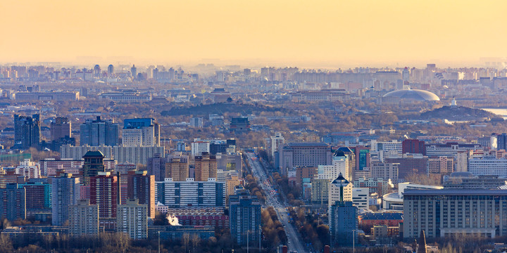 俯瞰北京中轴线城市建筑群