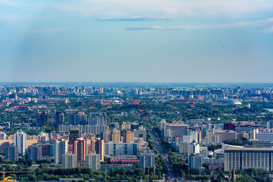 俯瞰北京中軸線城市建筑群
