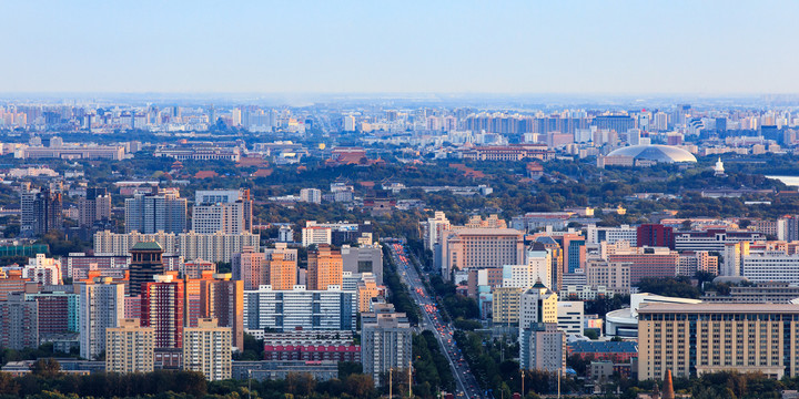 俯瞰北京中軸線城市建筑群