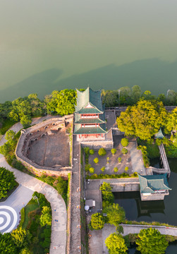 航拍赣州八境台景区