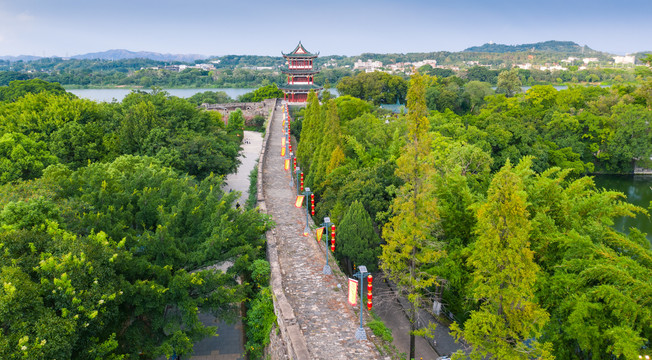 航拍赣州城区风景