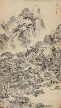 王鑒仿巨然溪山無(wú)盡圖