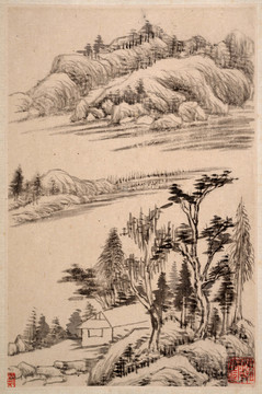 董其昌山水冊頁