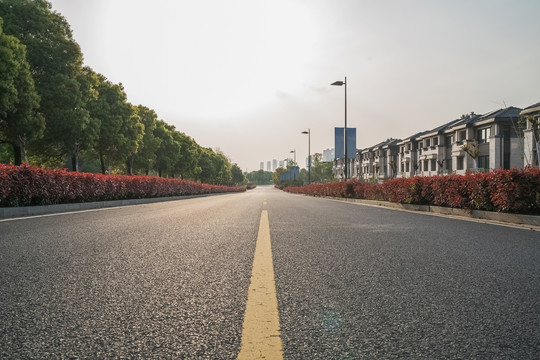 中国无锡江阴城市步道和城市绿化