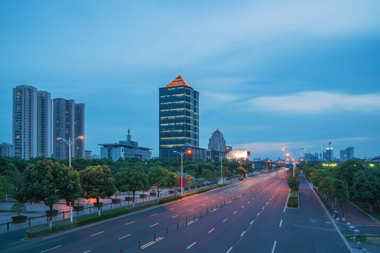 中国无锡江阴城市建筑和柏油马路