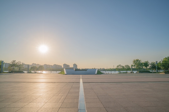 中国苏州市民广场的花岗岩地面