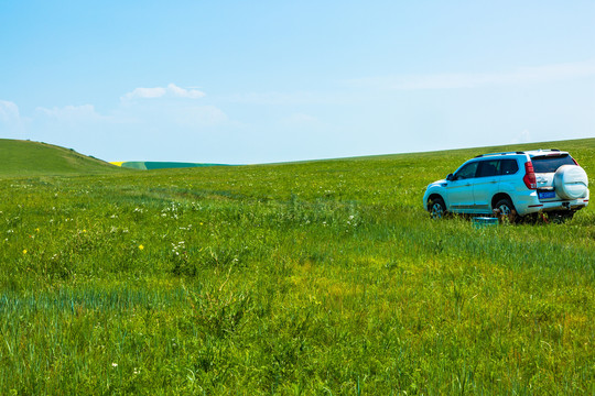 夏季草原越野车