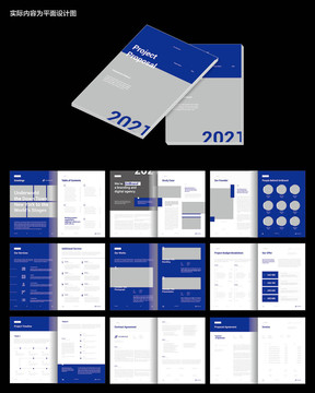 蓝色简洁画册ID设计模板