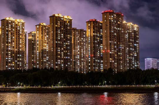 中国长春伊通河夜景