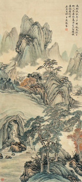 張崟秋光夕暉圖