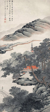 張崟僧院訪友圖