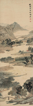 张崟水村图