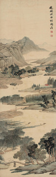 張崟水村圖