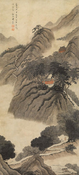 張崟探友問道圖