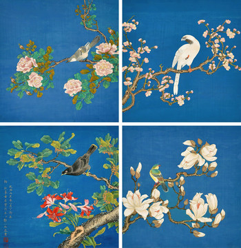 鄒一桂花鳥小屏