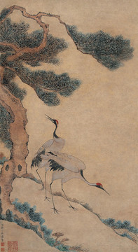 鄒一桂松鶴延年圖