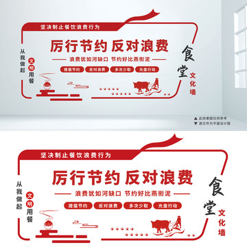 簡(jiǎn)約厲行節(jié)約反對(duì)浪費(fèi)文化墻設(shè)計(jì)
