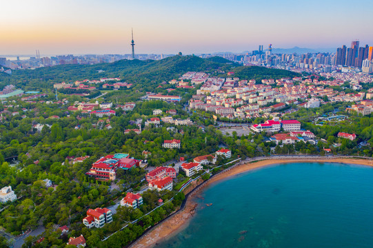 青岛八大关建筑风光全景